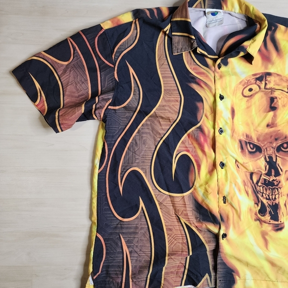 Vintage 90's Terminator 2 Shirt Rare Button Down T-shirt Universal Studios Retro - Picture 5 of 11